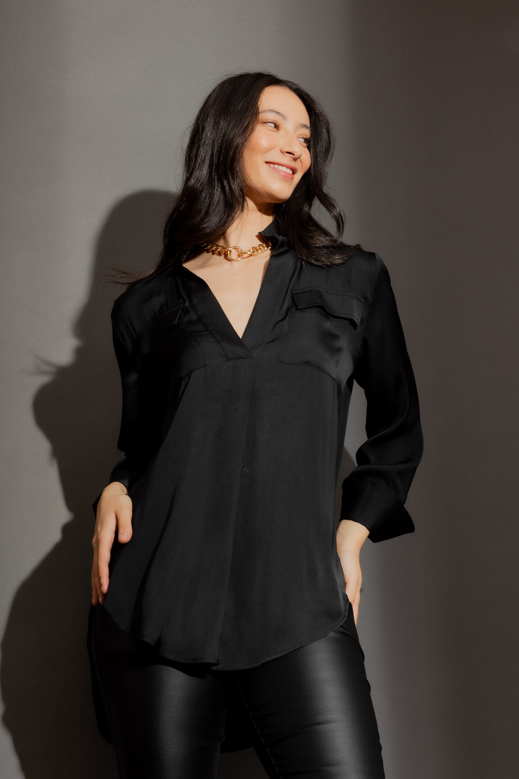 Black Cargo Blogger Shirt