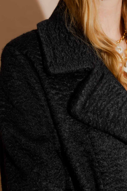 Black Soft Pea Coat