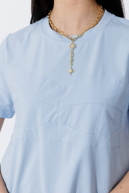 Blue Bustier T-Shirt