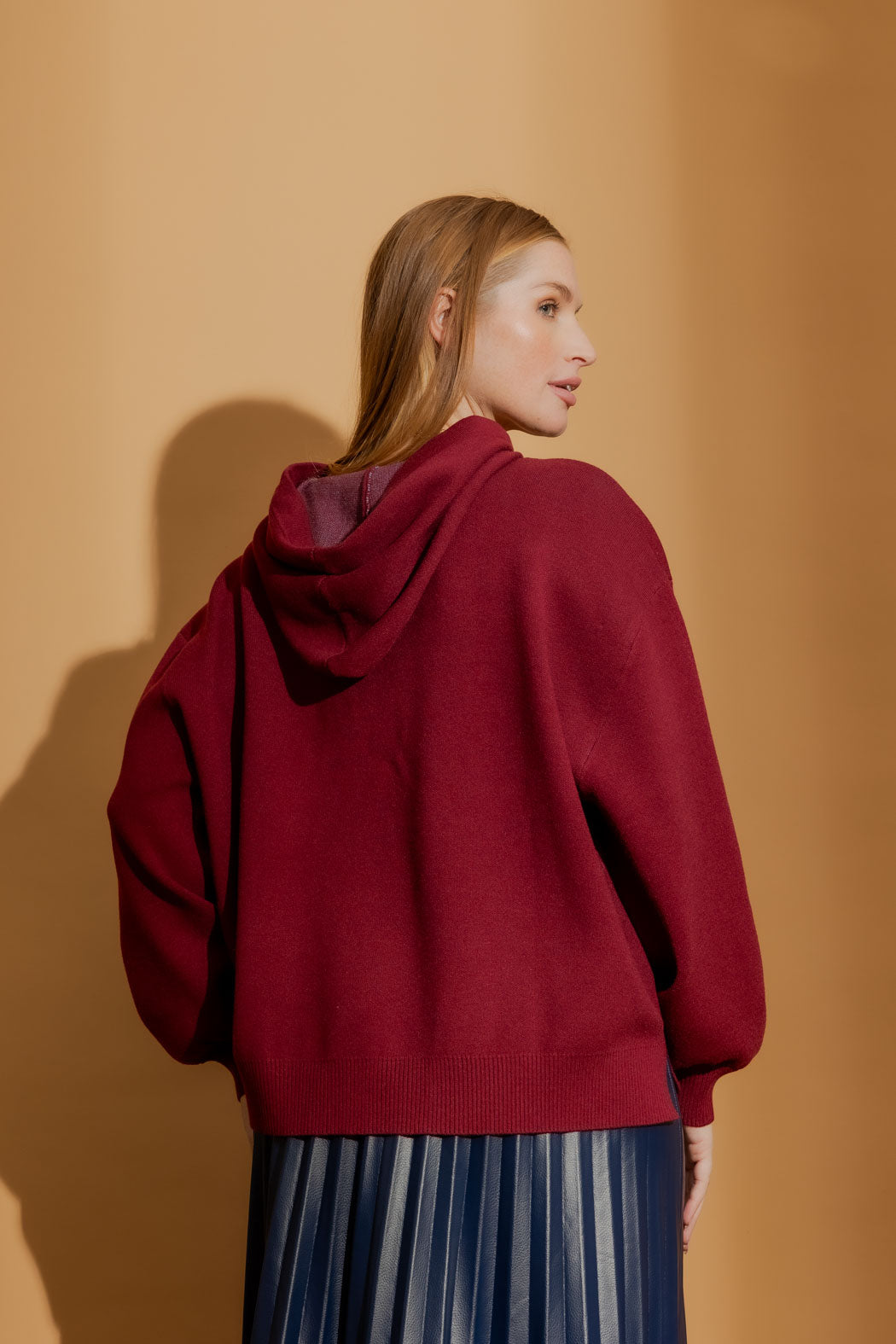 Burgundy Lines Hoodie Burgundy S