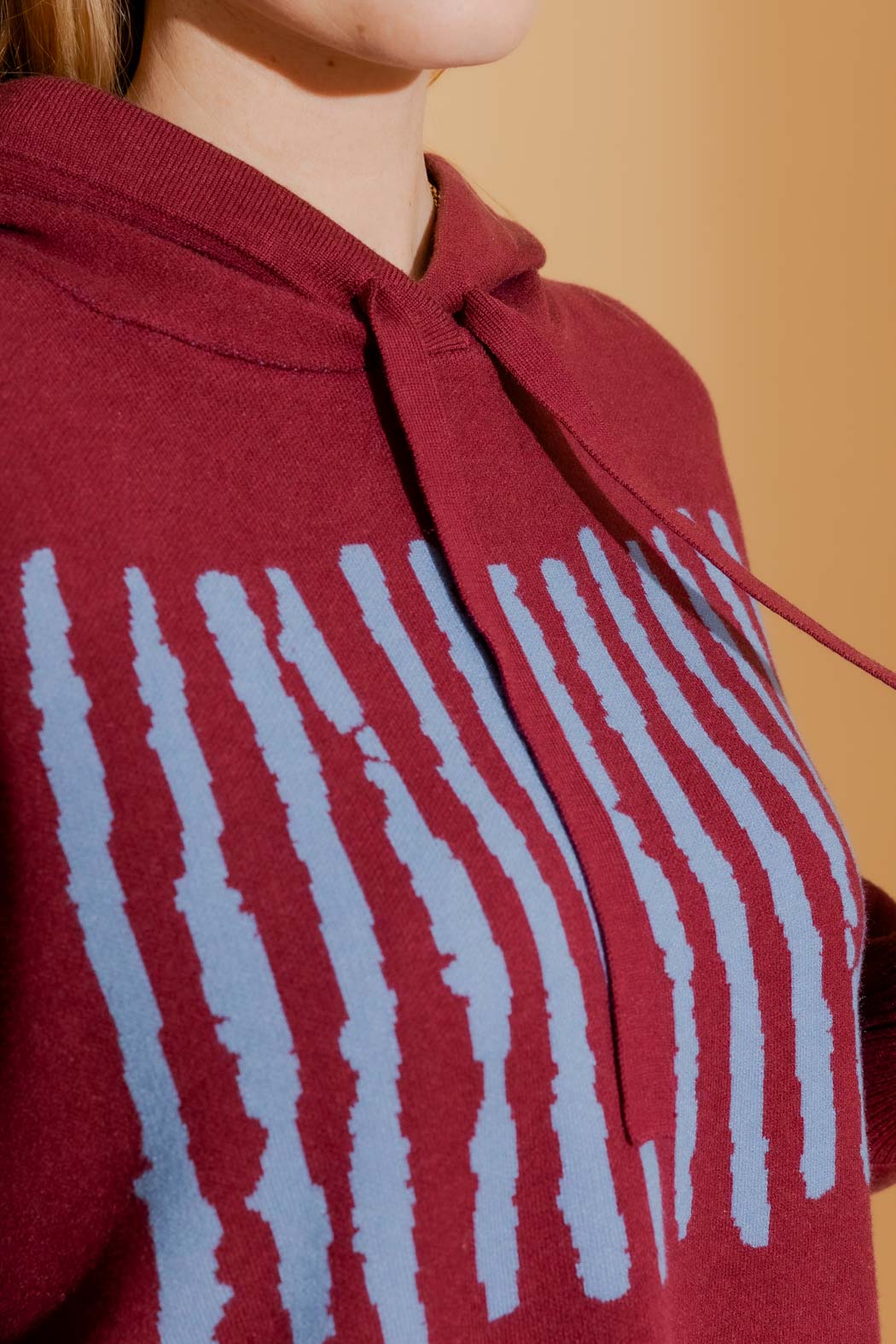 Burgundy Lines Hoodie Burgundy S