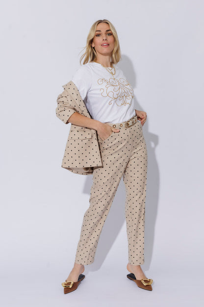 Beige Spot Tailored Blazer