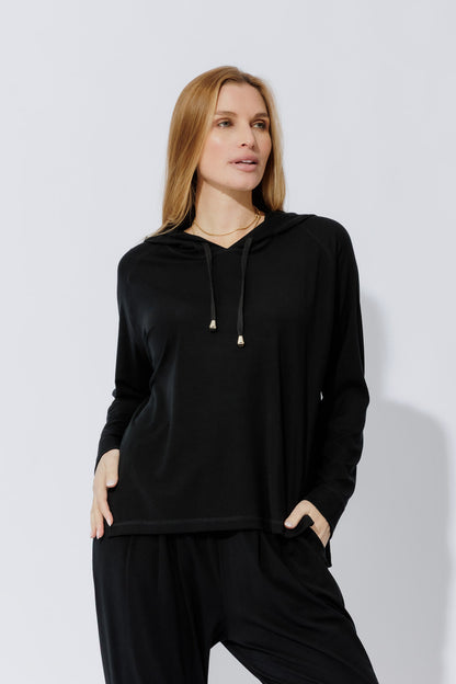 Black Tencel Hoodie