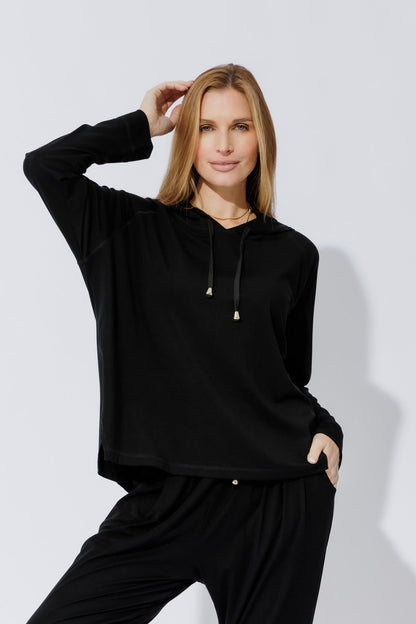 Black Tencel Hoodie
