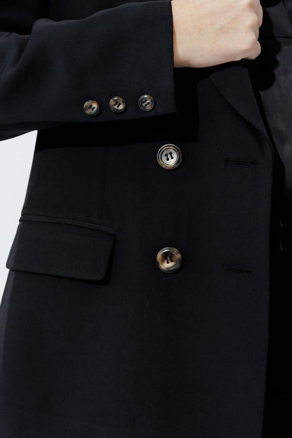 Black Euro Double Breasted Blazer