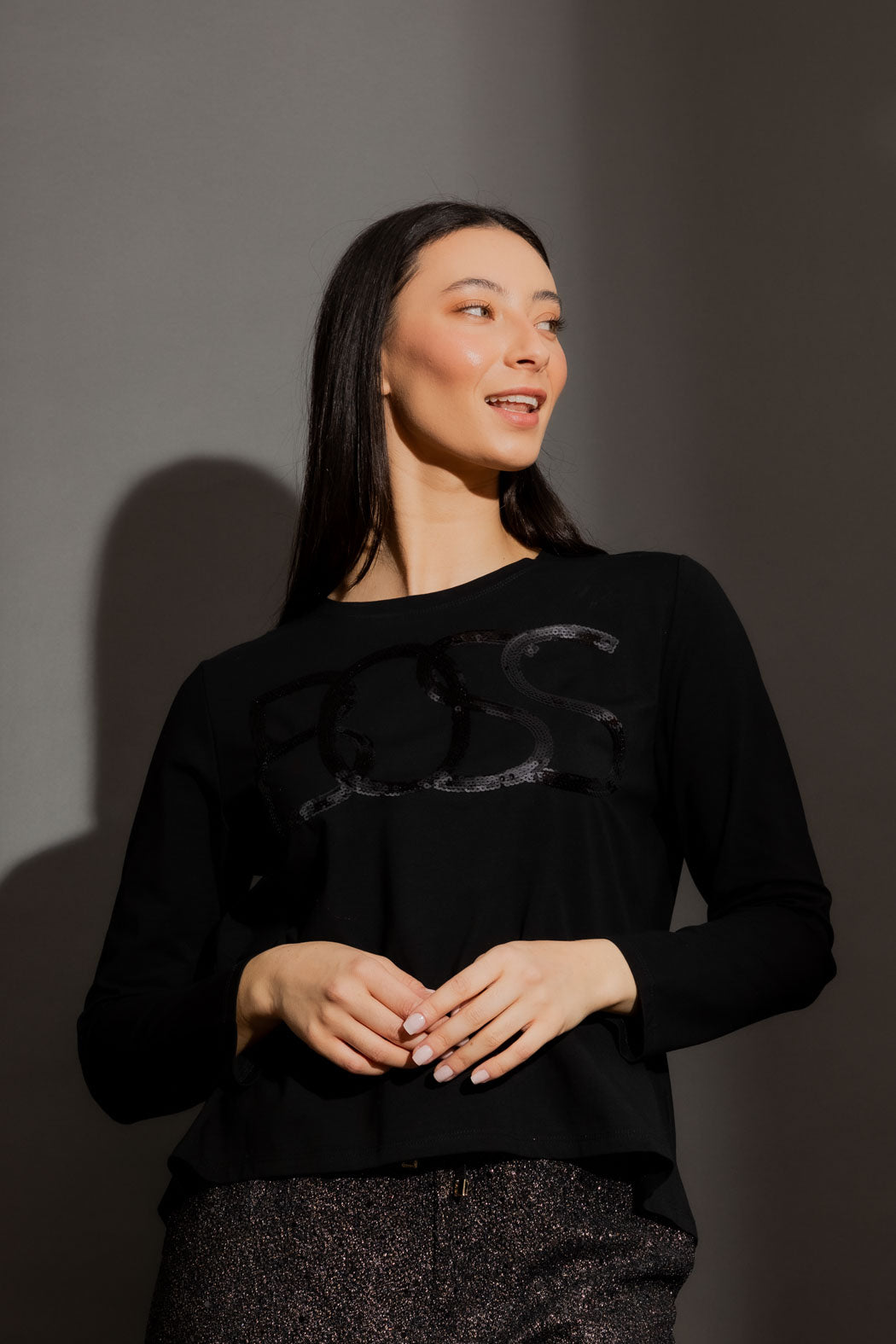 Black Boss Long Sleeve Tee