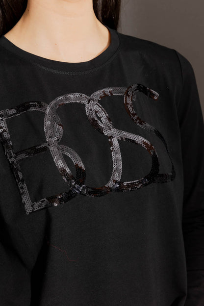 Black Boss Long Sleeve Tee