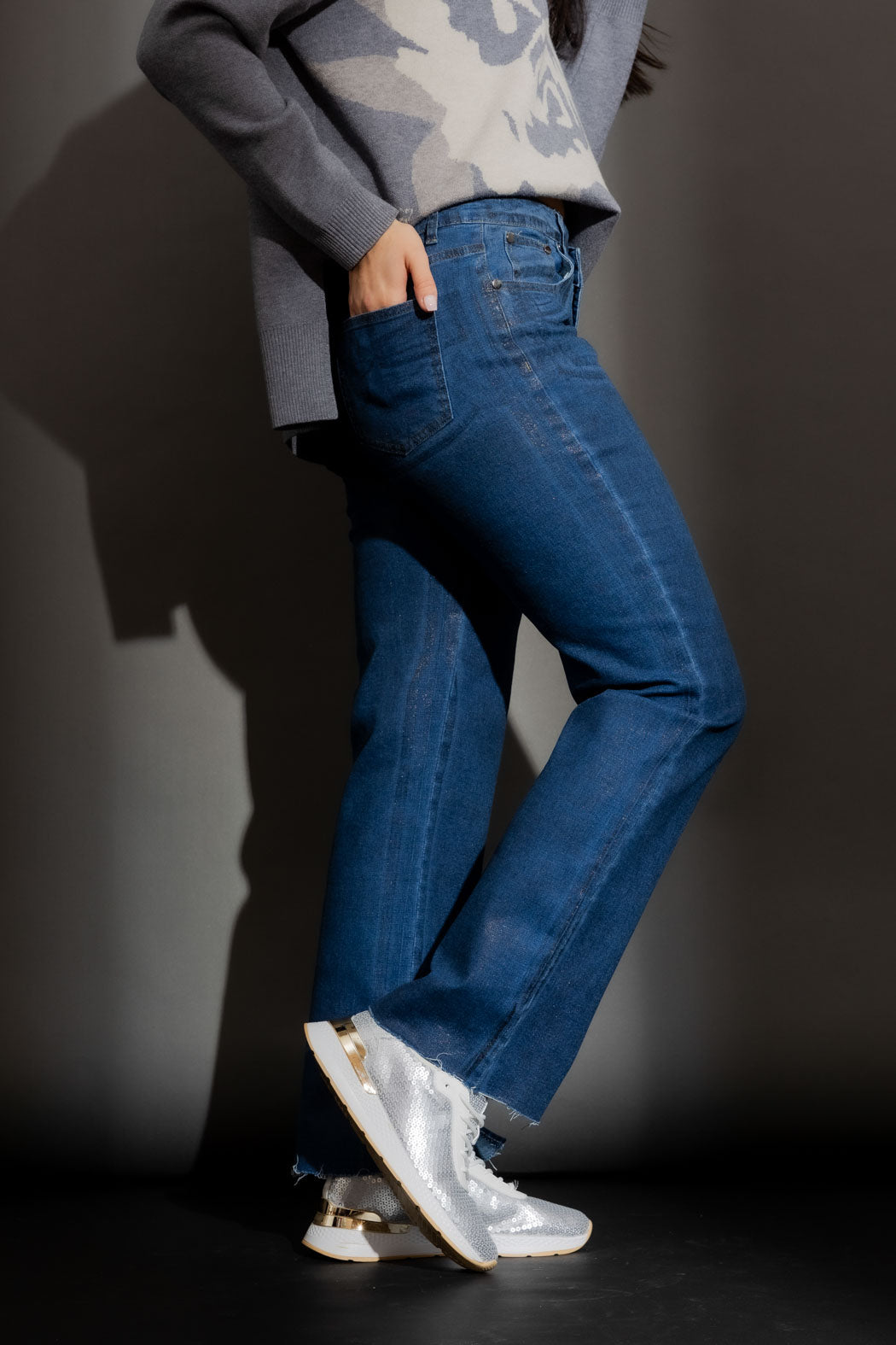 Black Foil Denim Jean