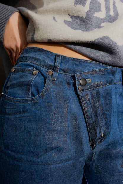 Black Foil Denim Jean