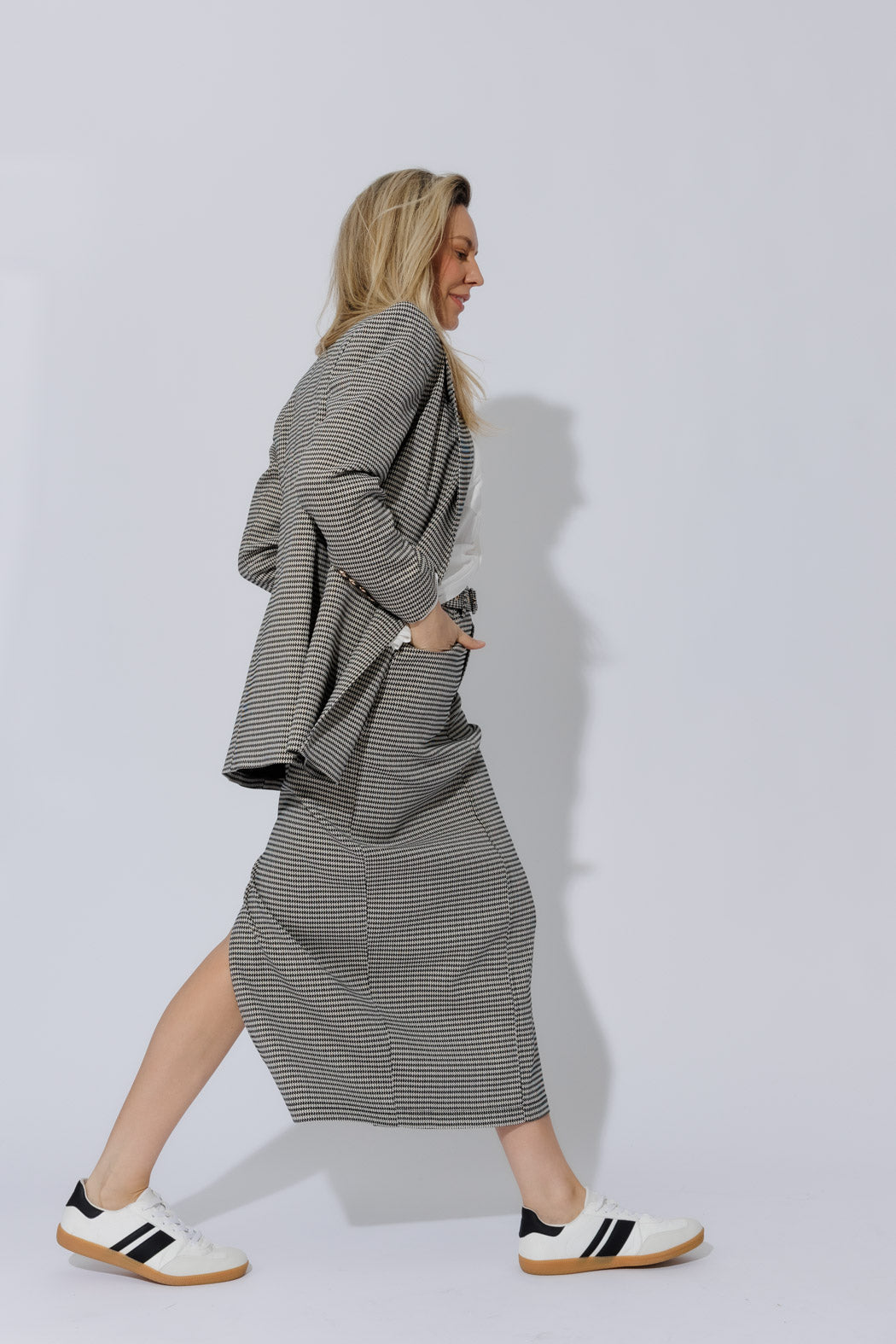 Black/White Lurex Bari Blazer