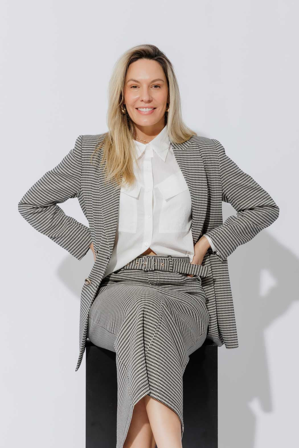 Black/White Lurex Bari Blazer