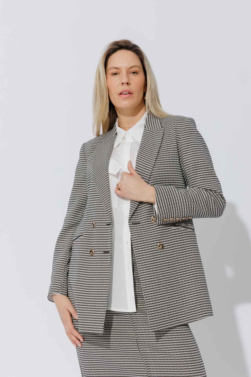 Black/White Lurex Bari Blazer