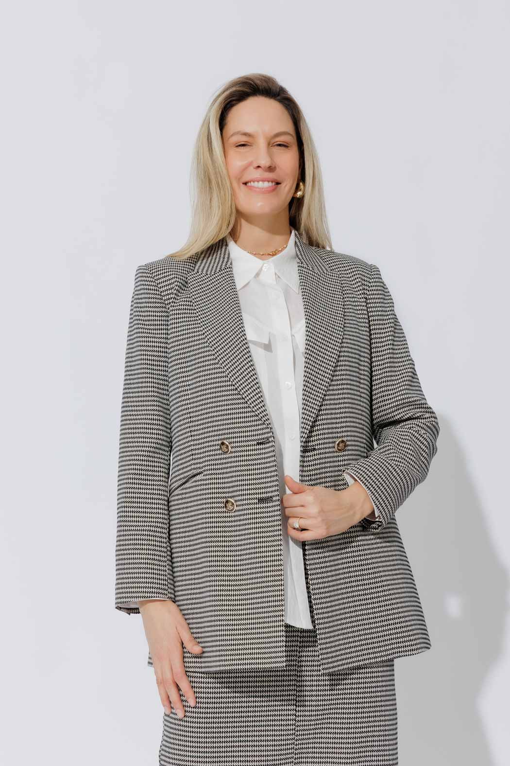 Black/White Lurex Bari Blazer