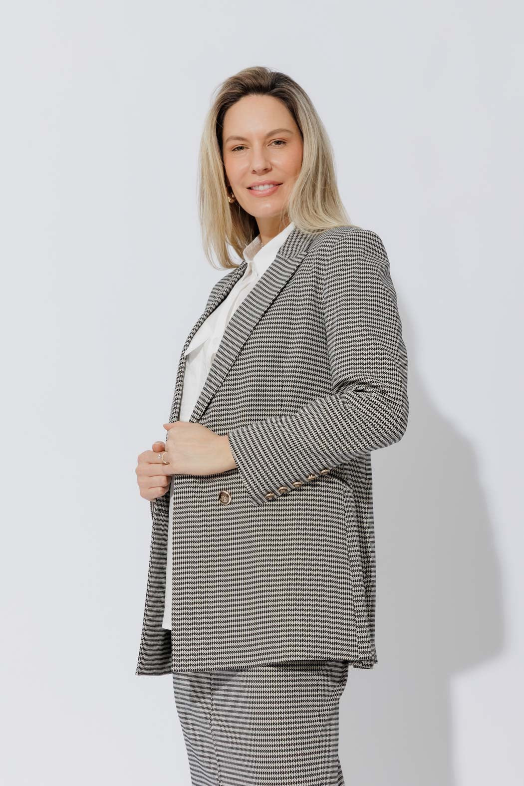 Black/White Lurex Bari Blazer