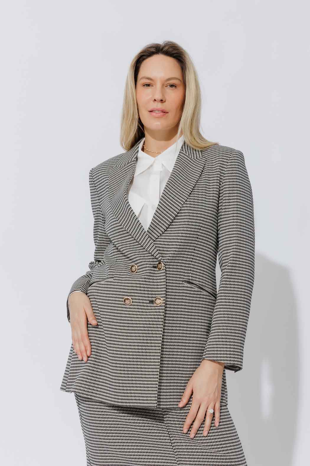 Black/White Lurex Bari Blazer