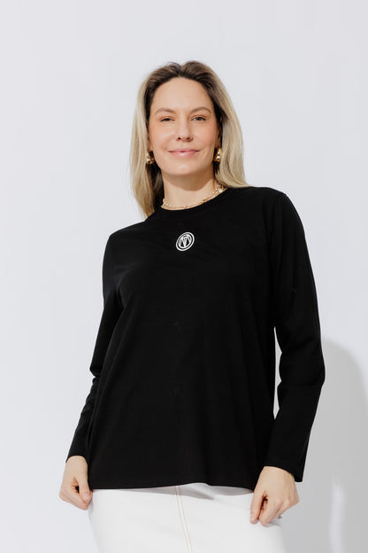 Black Embroidered T-Shirt