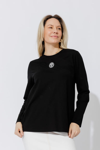 Black Embroidered T-Shirt