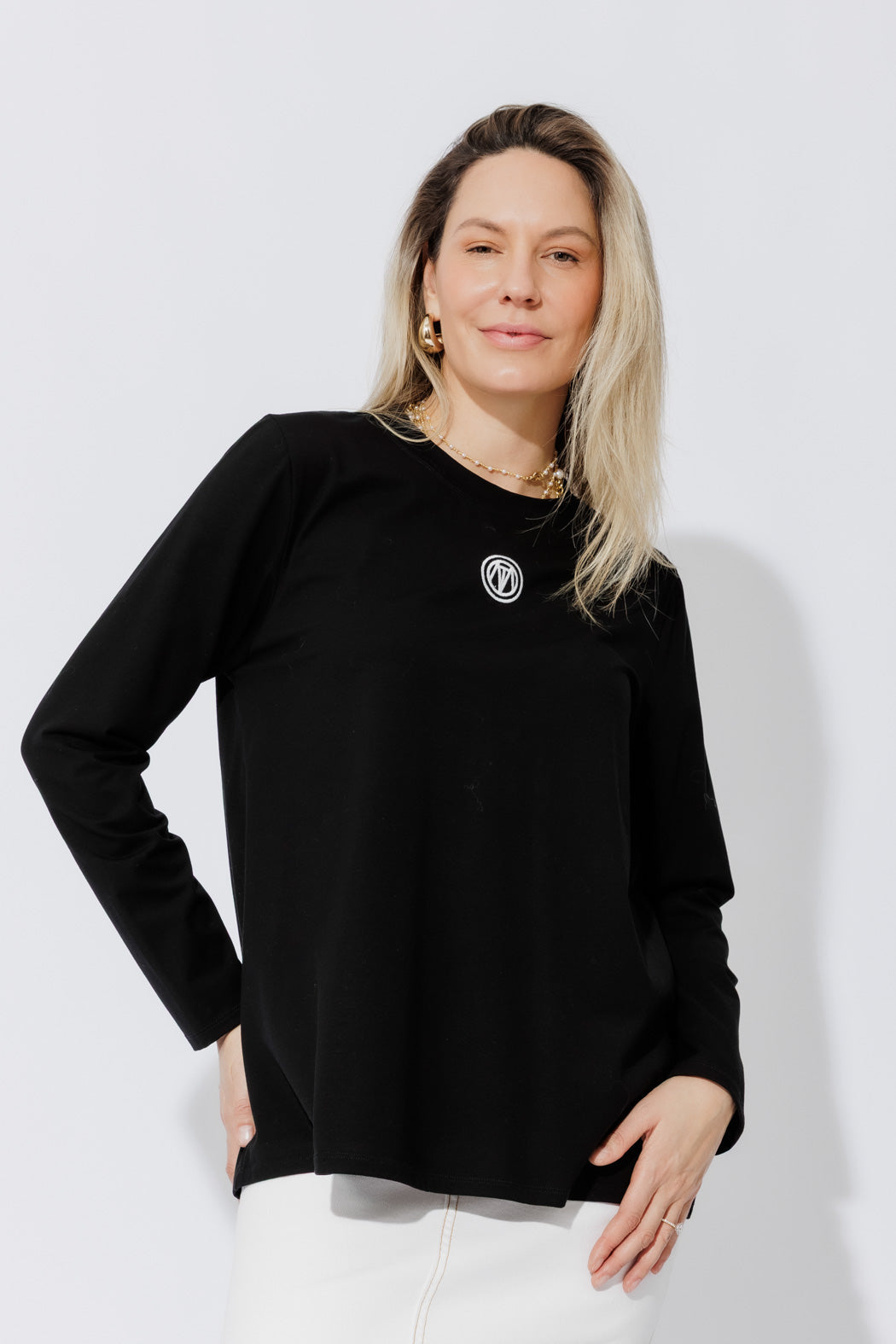 Black Embroidered T-Shirt