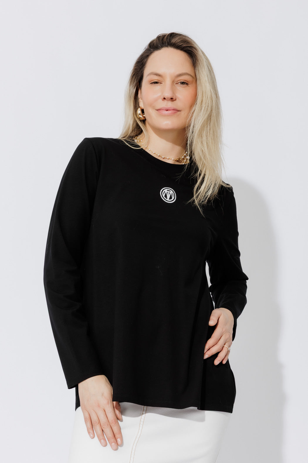 Black Embroidered T-Shirt