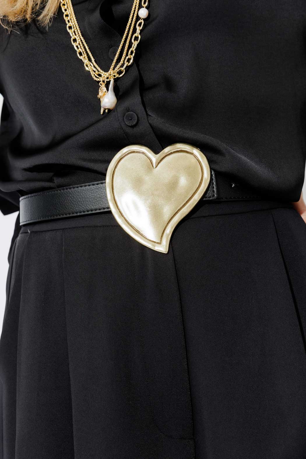 Black Heart Buckle Belt