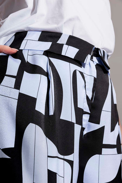 Black/lilac Paperbag Pants