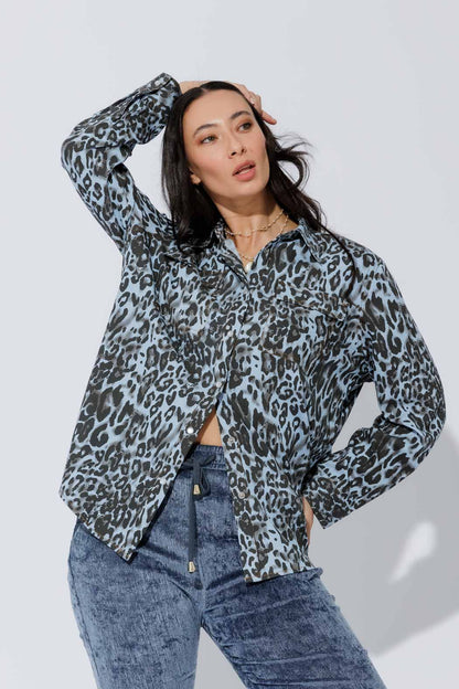 Chambray Animal Cargo Shirt