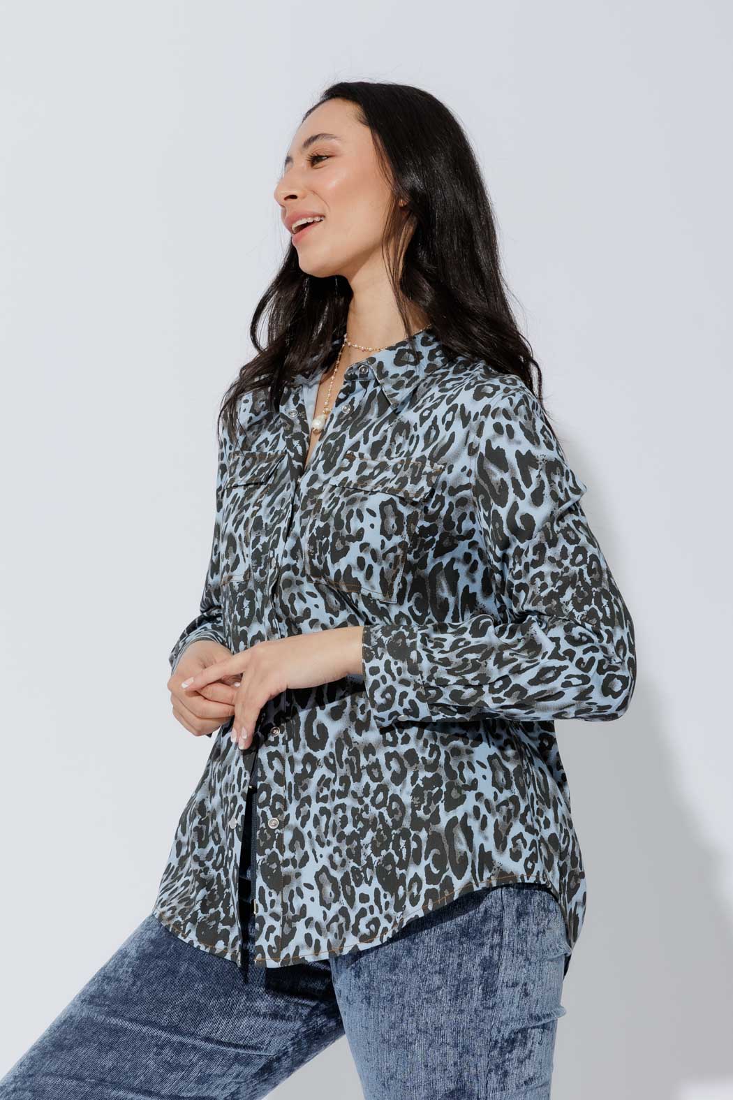 Chambray Animal Cargo Shirt