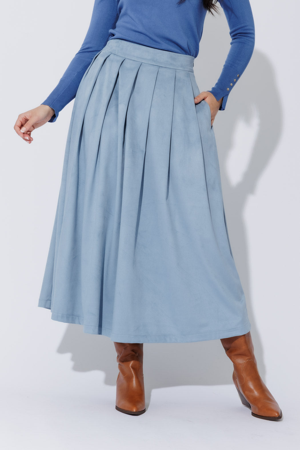 Blue Suede Skirt