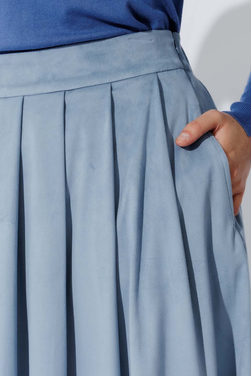 Blue Suede Skirt