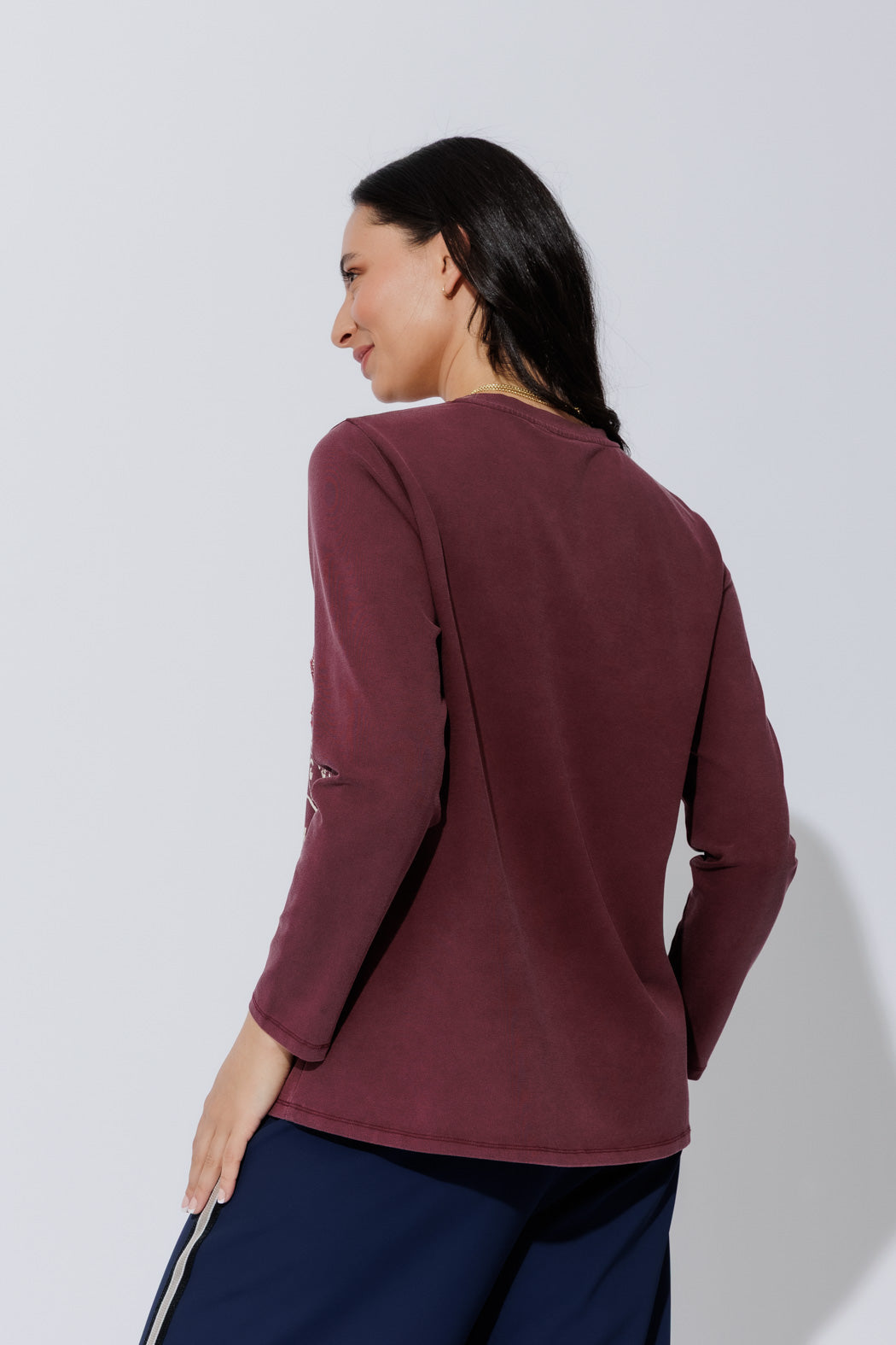 Burgundy Washed Cotton Street T-Shirt