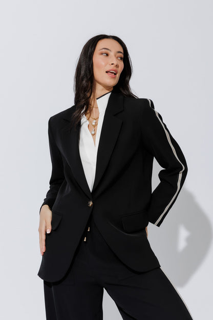 Black Stripe Boyfriend Blazer