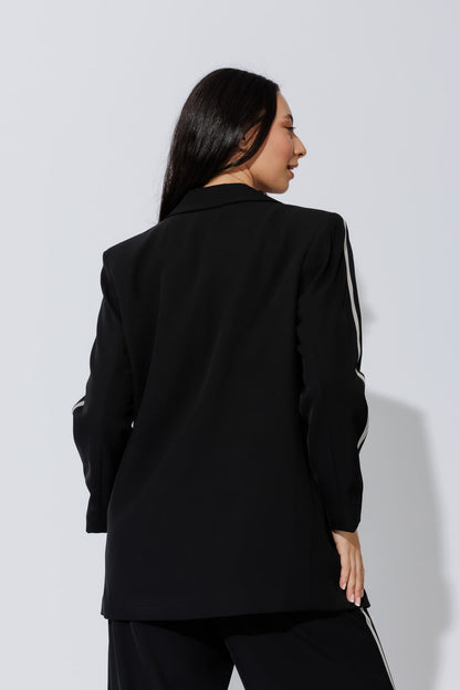 Black Stripe Boyfriend Blazer