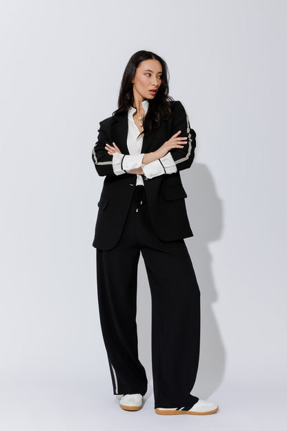 Black Stripe Boyfriend Blazer