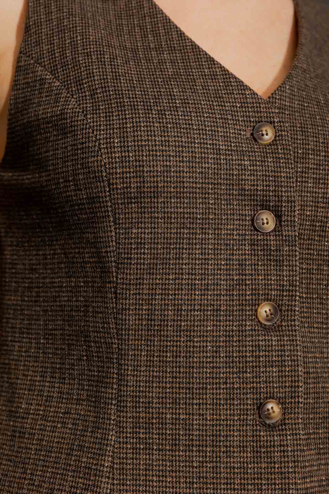 Brown Check Vest Brown Check