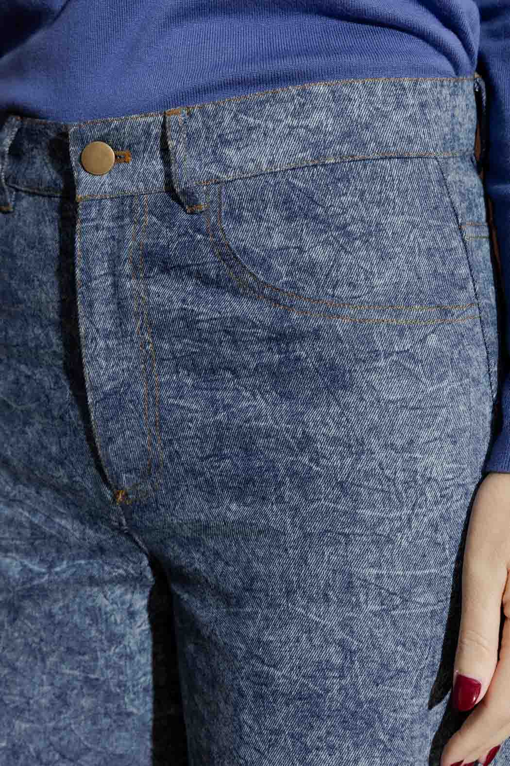 Blue Marble Denim Barrel Jean
