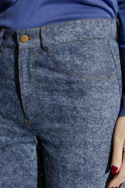 Blue Marble Denim Barrel Jean