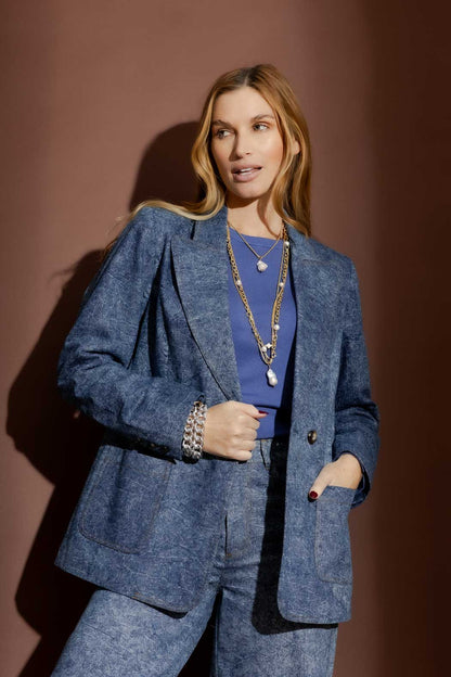 Blue Marble Denim Blazer