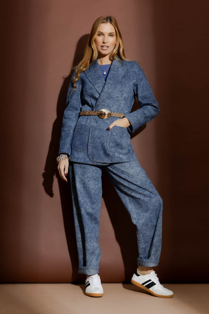 Blue Marble Denim Blazer