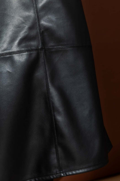 Black Faux Leather Skirt