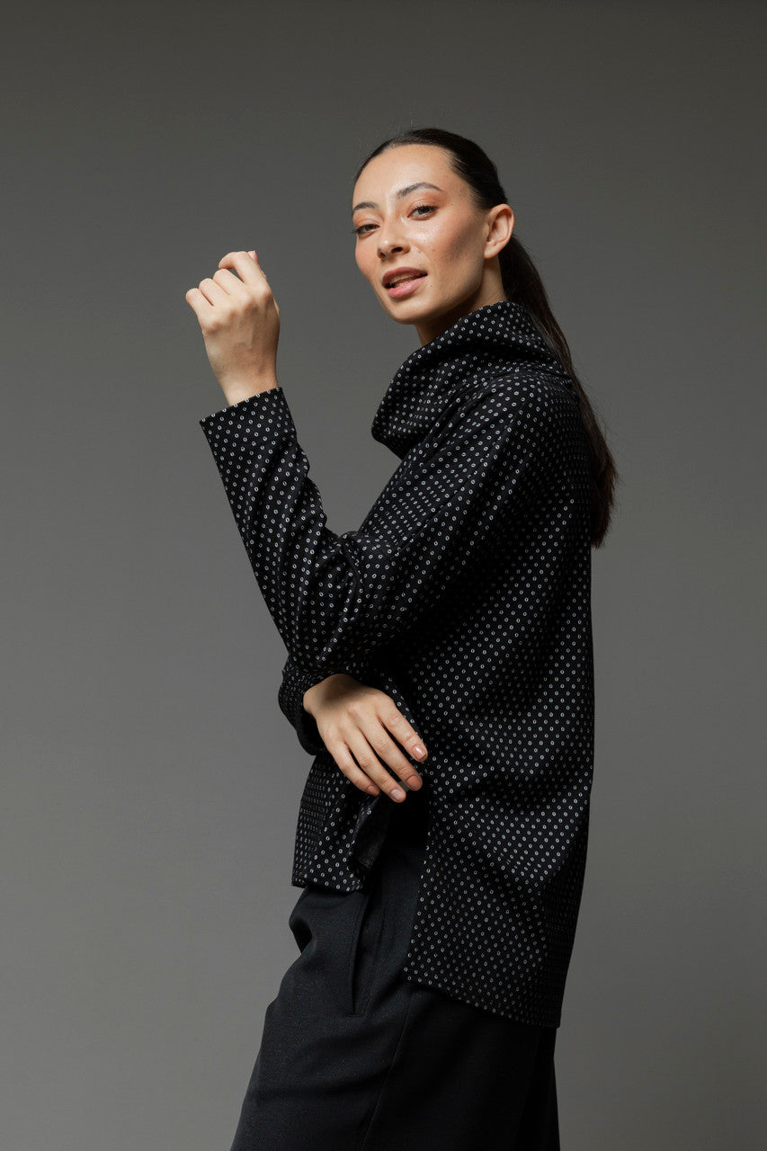 Black Spot Jacquard Turtleneck Jumper