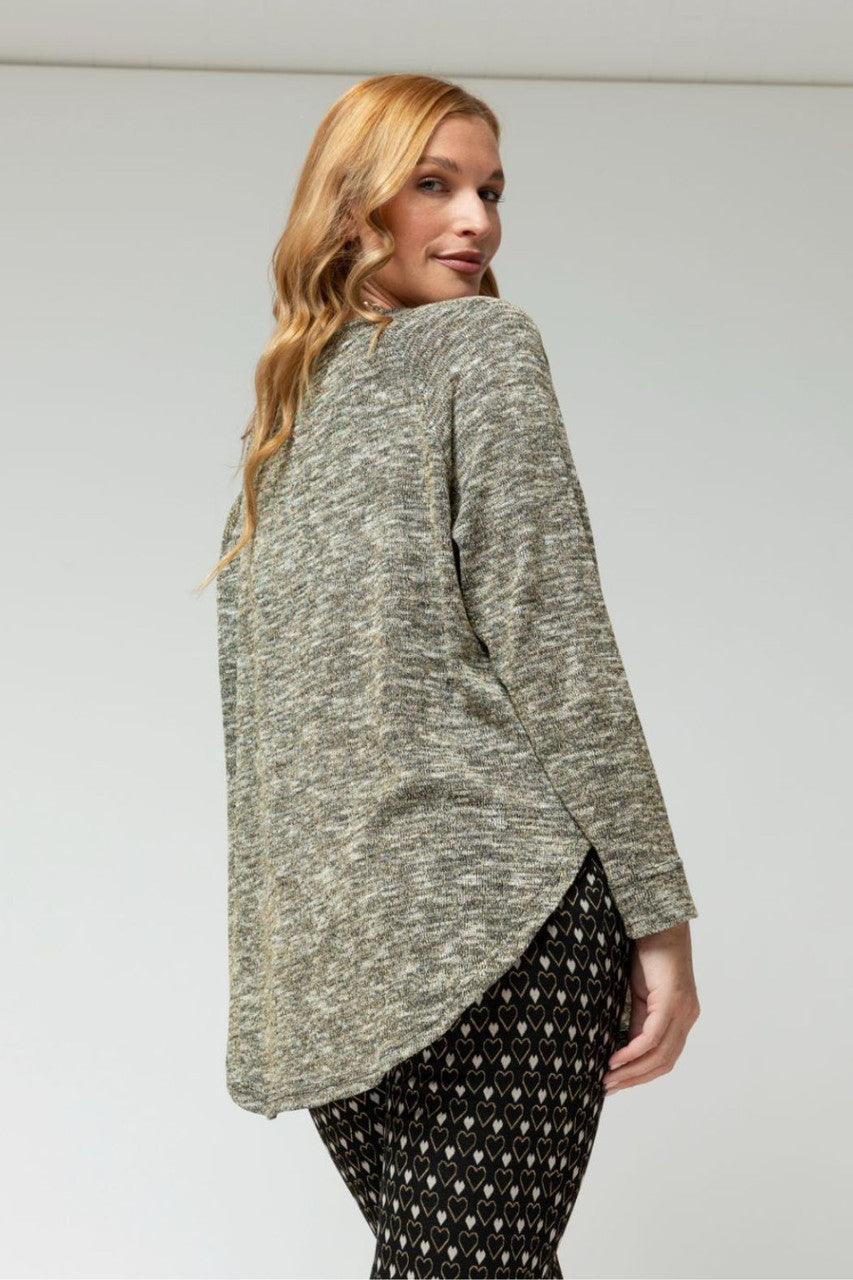 Black Gold Sparkle V Neck Top Jumper - Sale