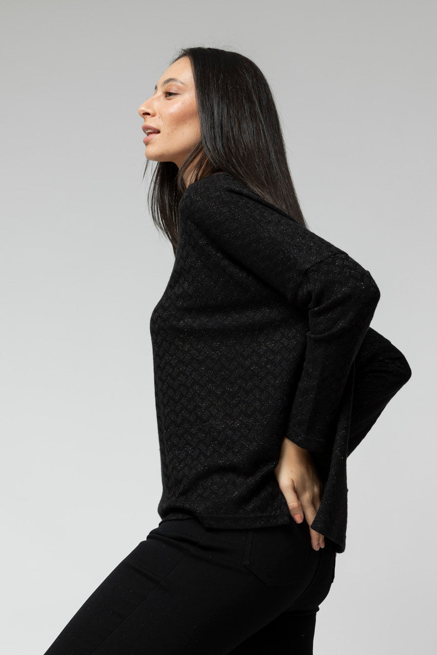 Black Lurex Crew Neck Jumper