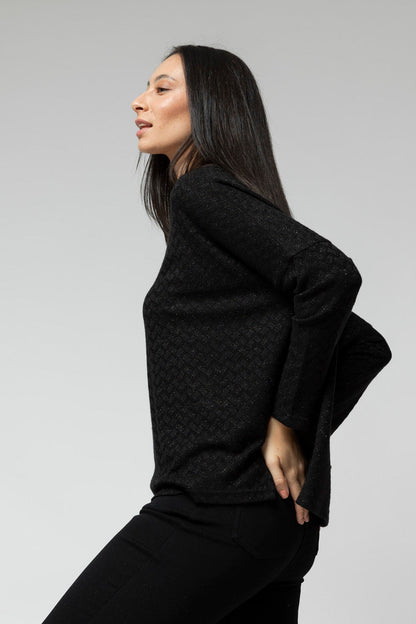 Black Lurex Crew Neck Jumper