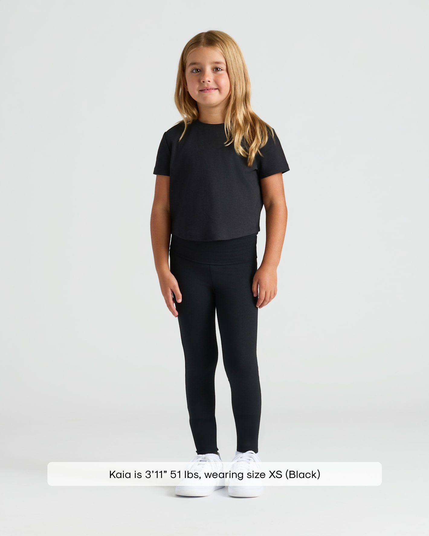 Girls Black Foldover Leggings