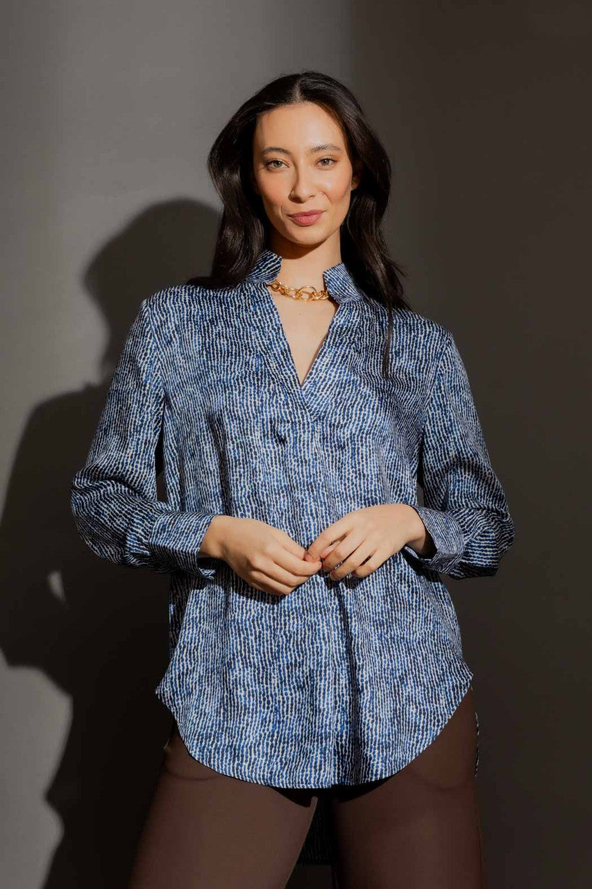 Blue Print Blogger Shirt Blue/Print