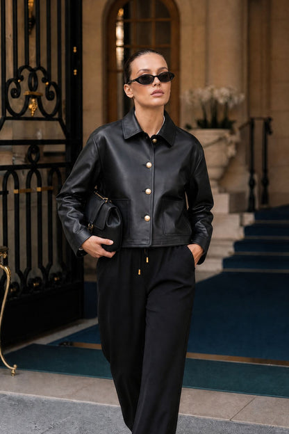 Black Faux Leather Jacket