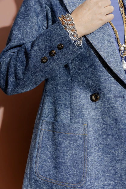 Blue Marble Denim Blazer