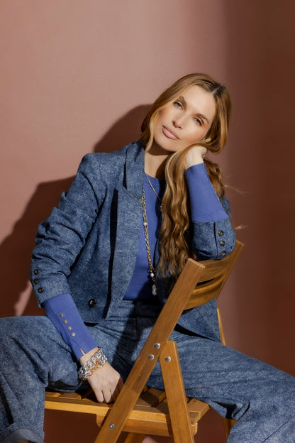 Blue Marble Denim Blazer