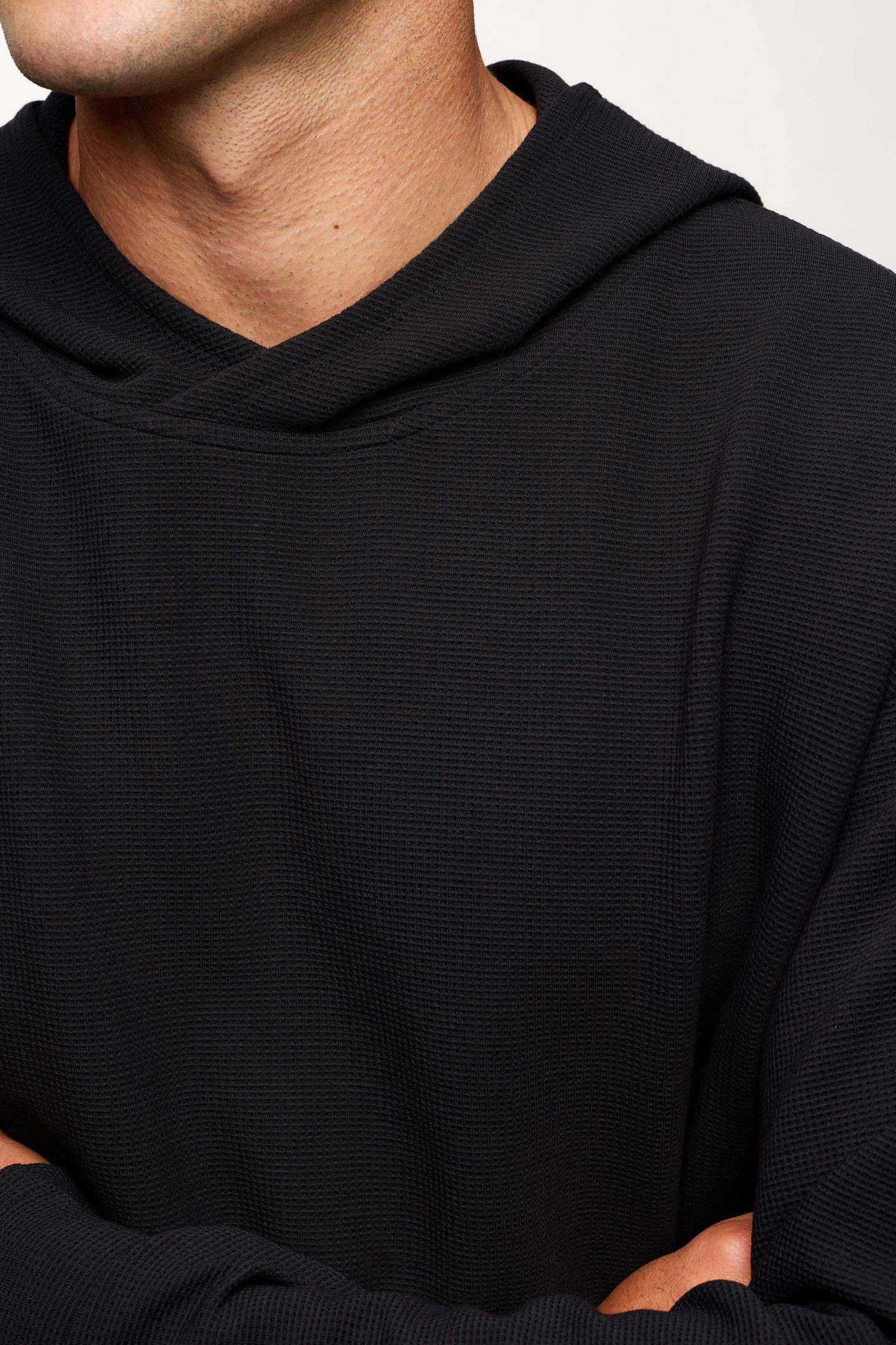 Performance Waffle Hoodie | Black