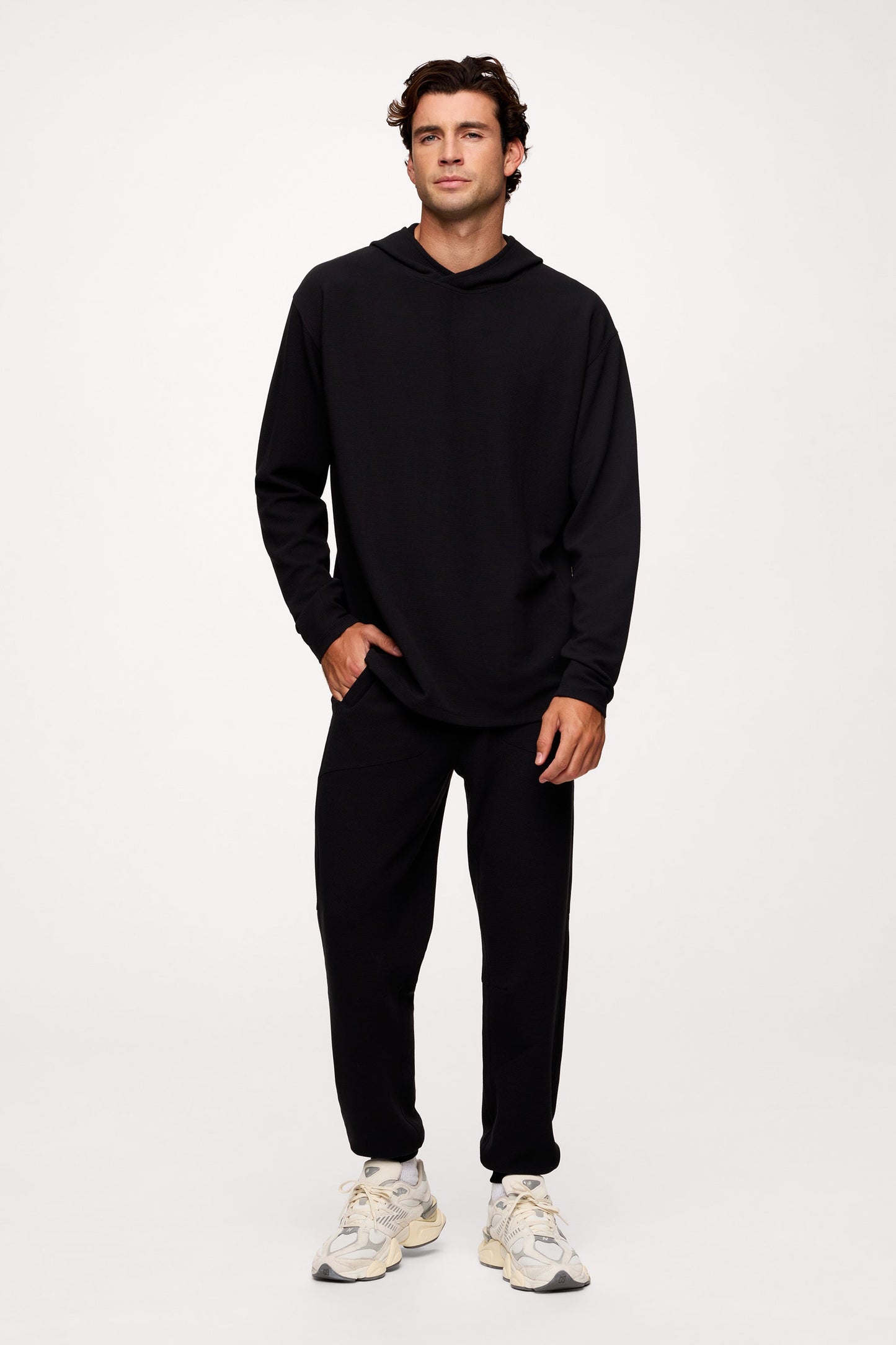 Performance Waffle Hoodie | Black